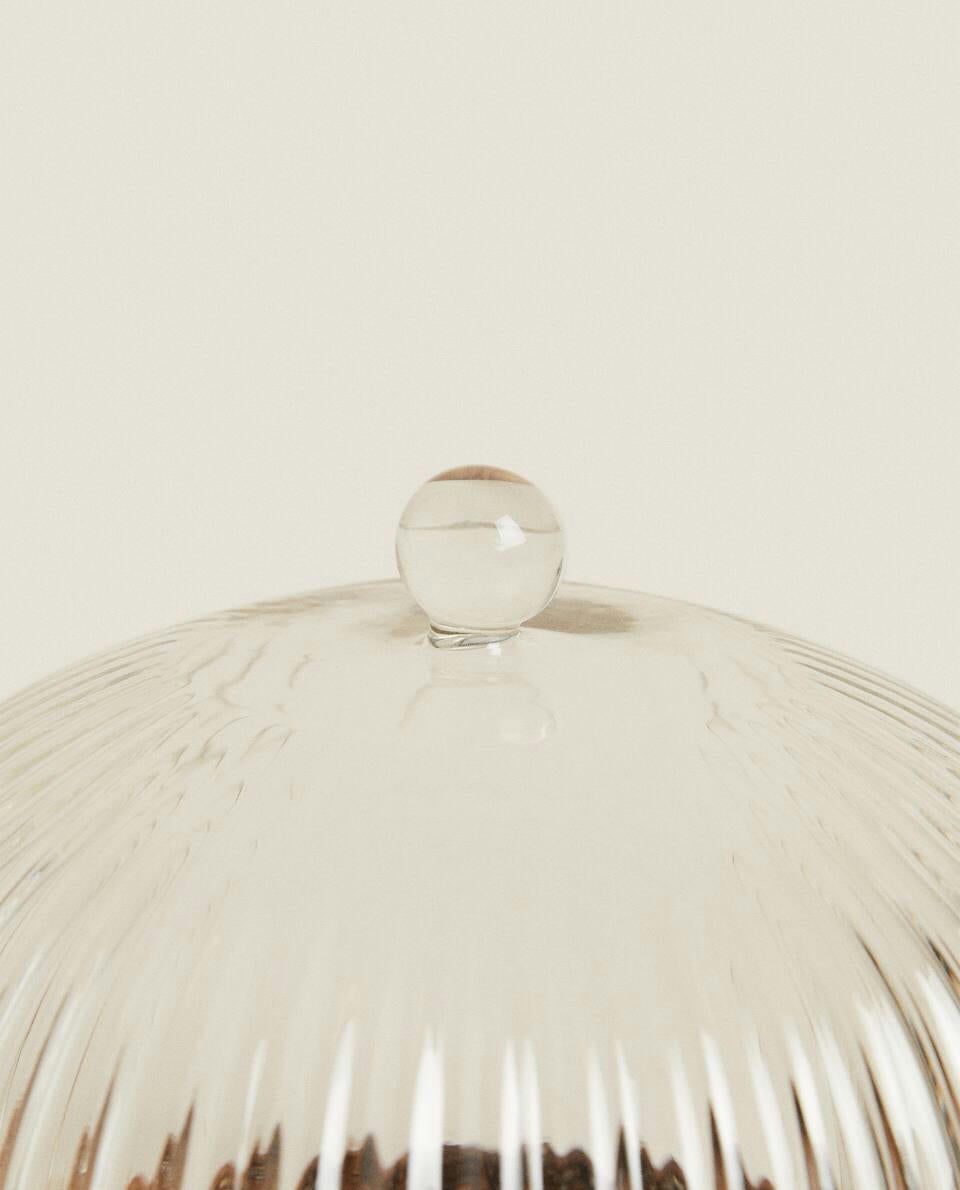 PIATTO PER TORTA IN LEGNO E VETRO 