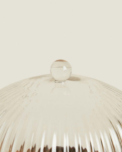 PIATTO PER TORTA IN LEGNO E VETRO 