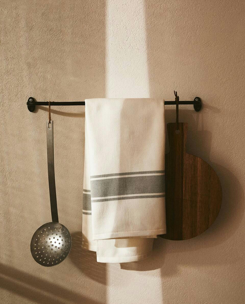 PAÑO DE COCINA DE ALGODÓN TERRY CON RAYAS 