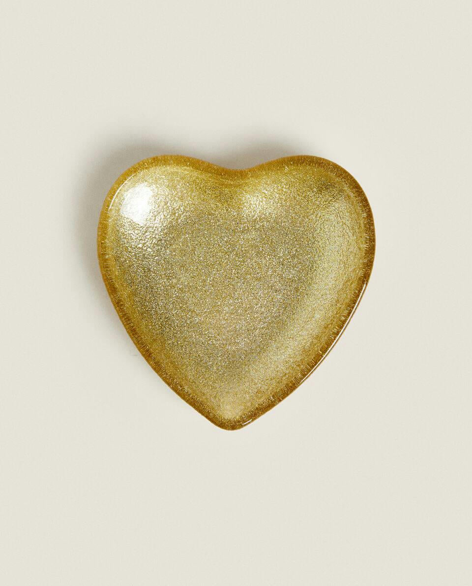 CIOTOLA DI VETRO A FORMA DI CUORE DI NATALE 