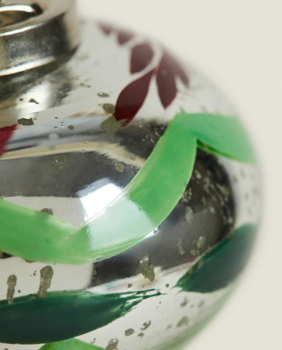 Decorazione natalizia a forma di trottola in vetro mercurizzato 