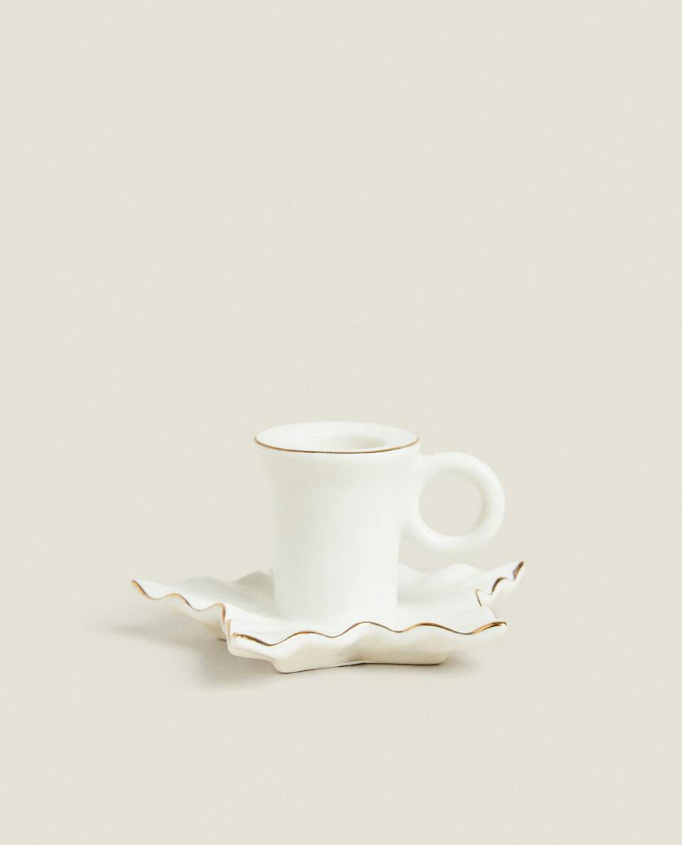 PORTACANDELE A FOGLIA DI NATALE CON BORDO 