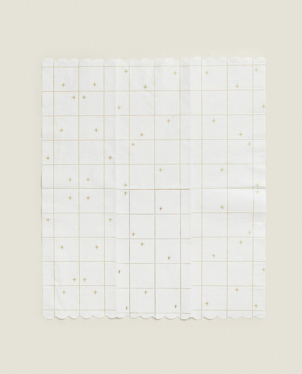 TOVAGLIOLI DI CARTA CON RAMI DI NATALE (CONFEZIONE DA 30) 