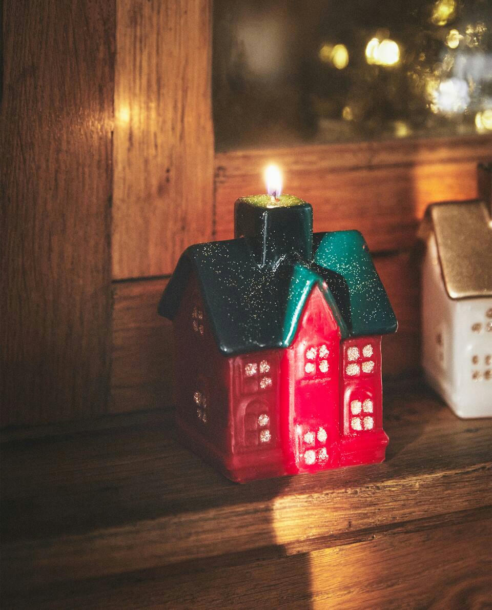 CANDELA DECORATIVA PER LA CASA DI NATALE 