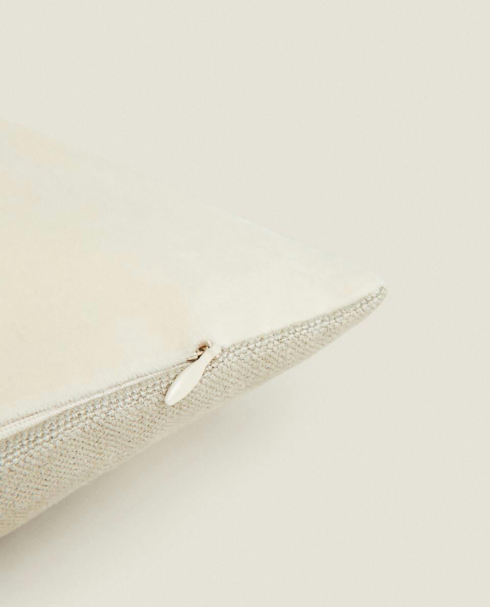 FUNDA DE COJÍN DE LINO Y TERCIOPELO 