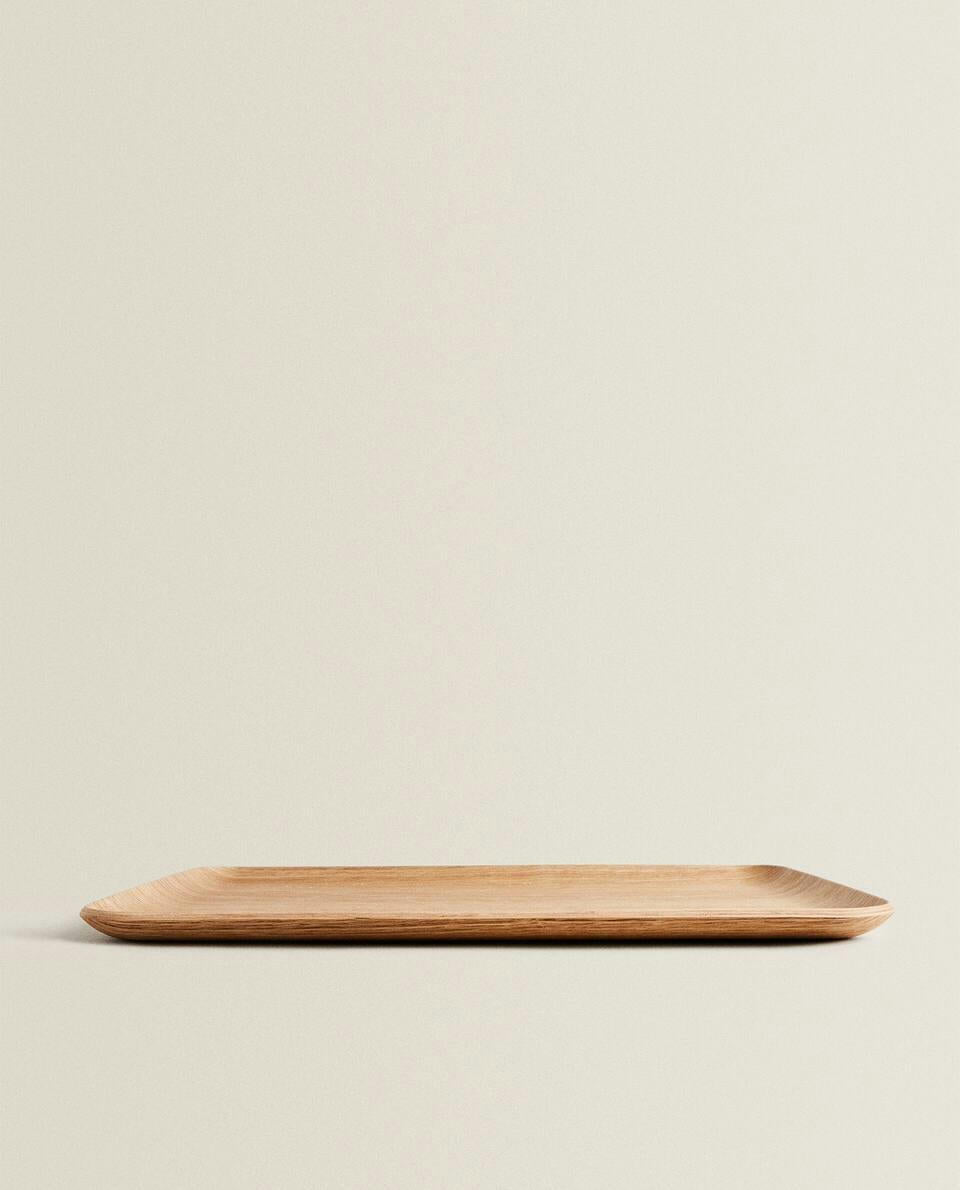 RECTANGULAR NON-SLIP WOODEN TRAY
