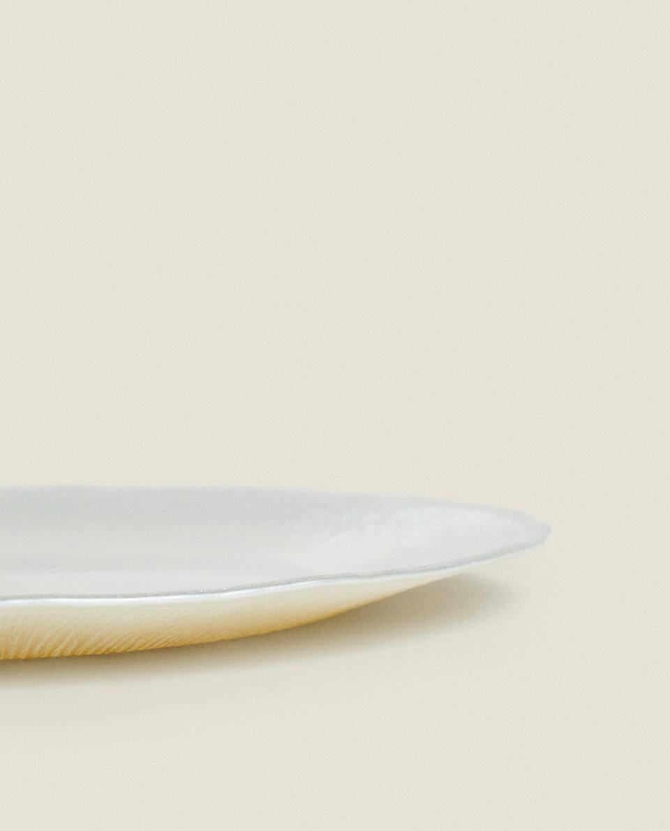 PLATO DE SERVICIO DE VIDRIO CON BRILLO NAVIDEÑO 