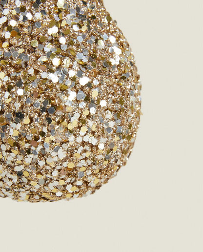 DECORAZIONE NATALIZIO A FORMA DI PERA GLITTERATA 