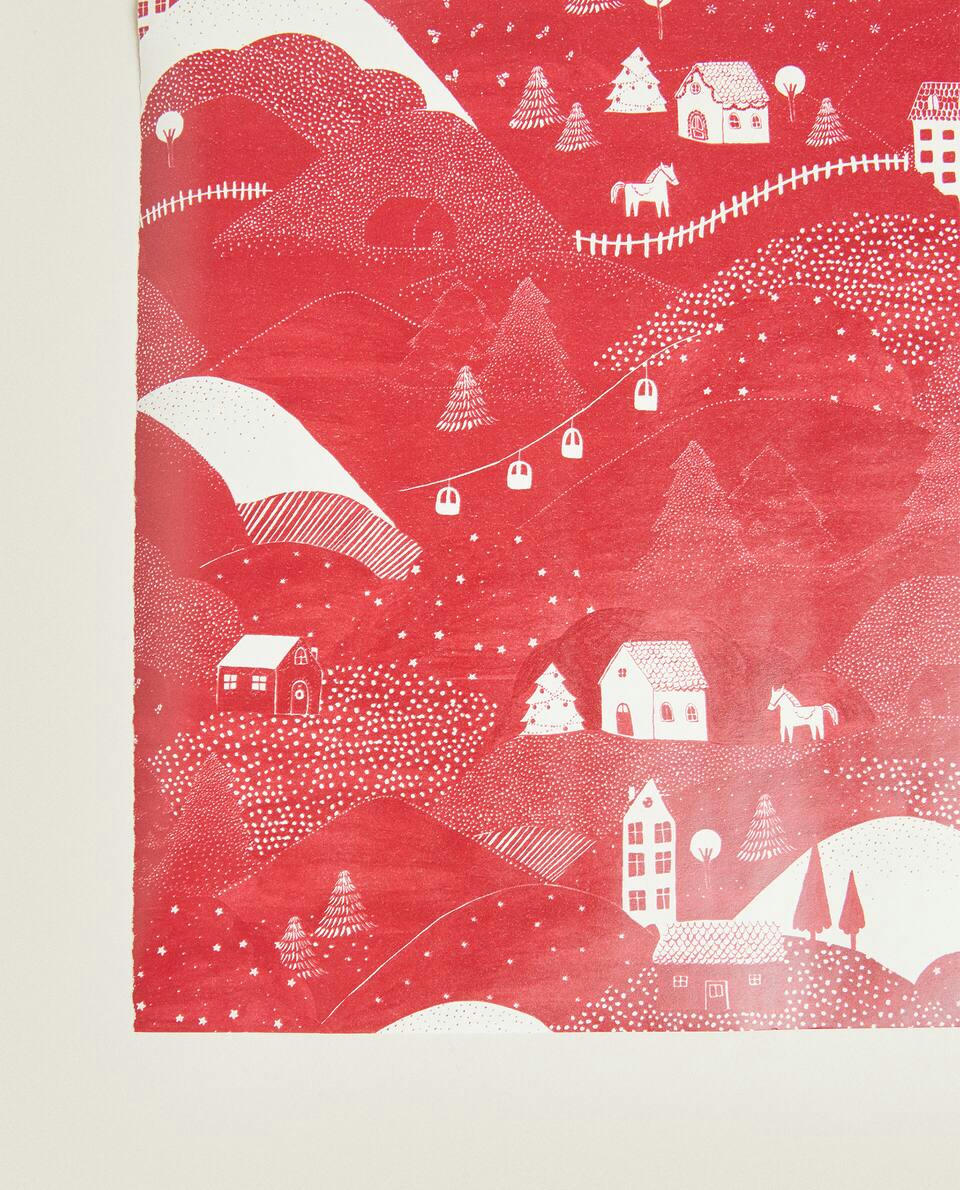 CARTA DA REGALO CON PAESAGGIO NATALIZIO 