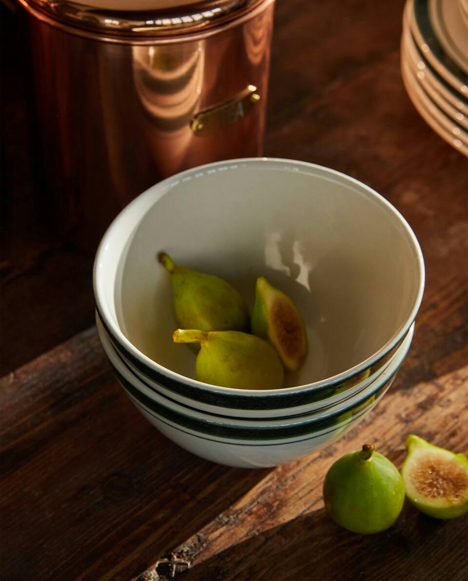 CIOTOLA DI TERRACOTTA A RIGHE NATALIZIE 