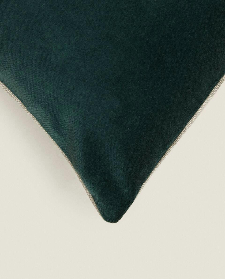 FUNDA DE COJÍN DE LINO Y TERCIOPELO 