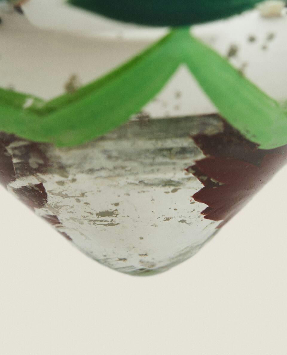 Decorazione natalizia a forma di trottola in vetro mercurizzato 