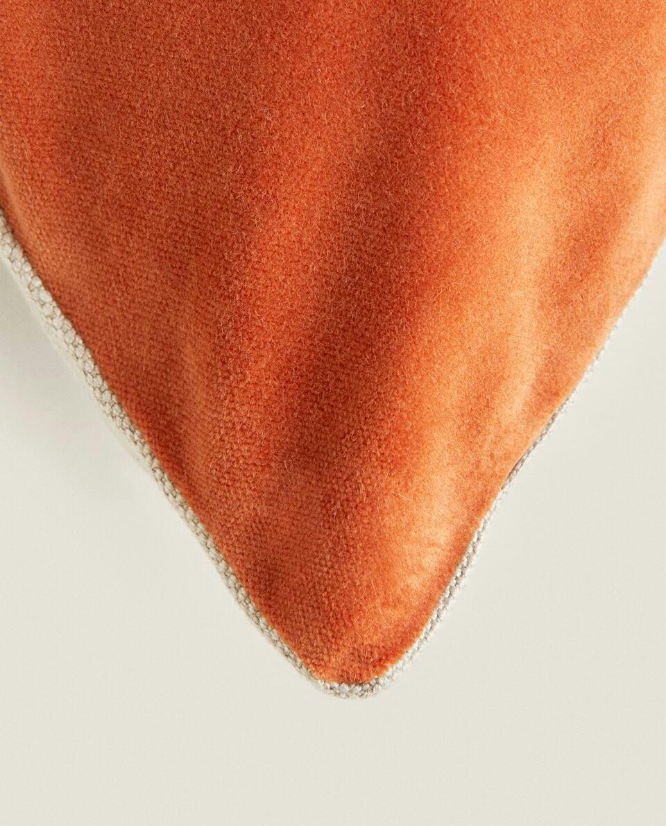 FUNDA DE COJÍN DE LINO Y TERCIOPELO 