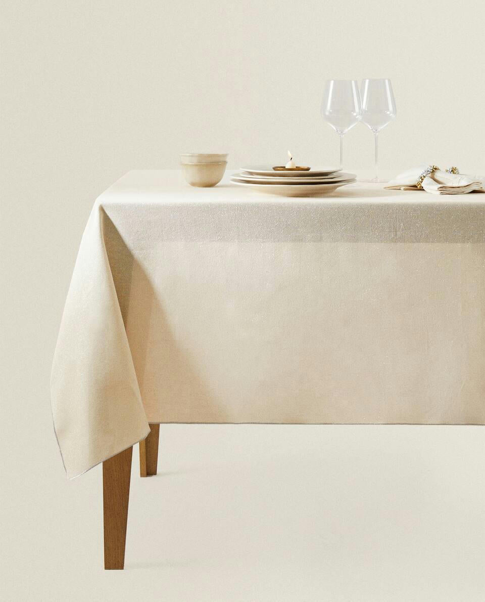 MANTEL DE ALGODÓN BRILLANTE NAVIDEÑO 