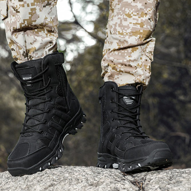 (⏰Limited Time Discount 49% off) Men's Lightweight  Breathable Durable Anti-slip Hiking Boots Combat Army Boots Work Boots