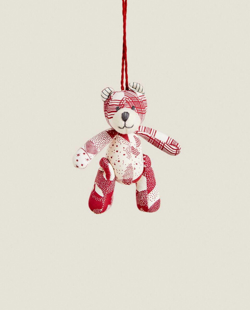 CHRISTMAS PATCHWORK BEAR DECORATION