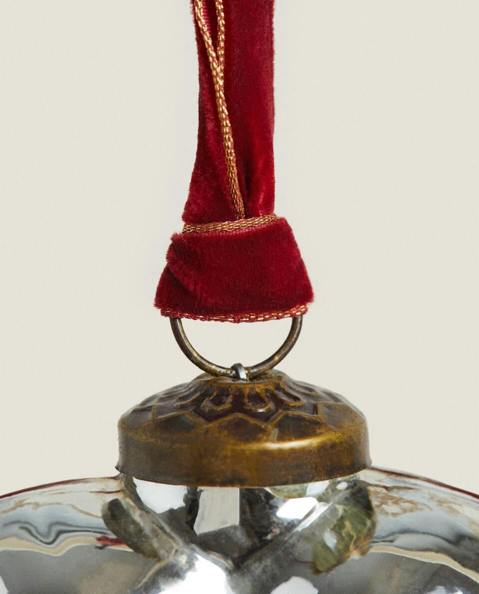 DECORAZIONE NATALIZIO A FORMA DI CUORE DI VETRO 