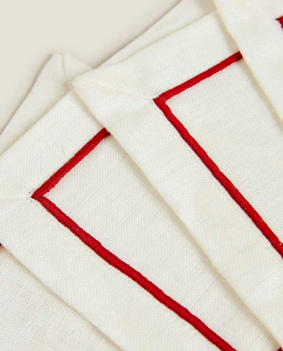 CONFEZIONE DI SOTTOBICCHIERI NATALIZI IN LINO (CONFEZIONE DA 2) 