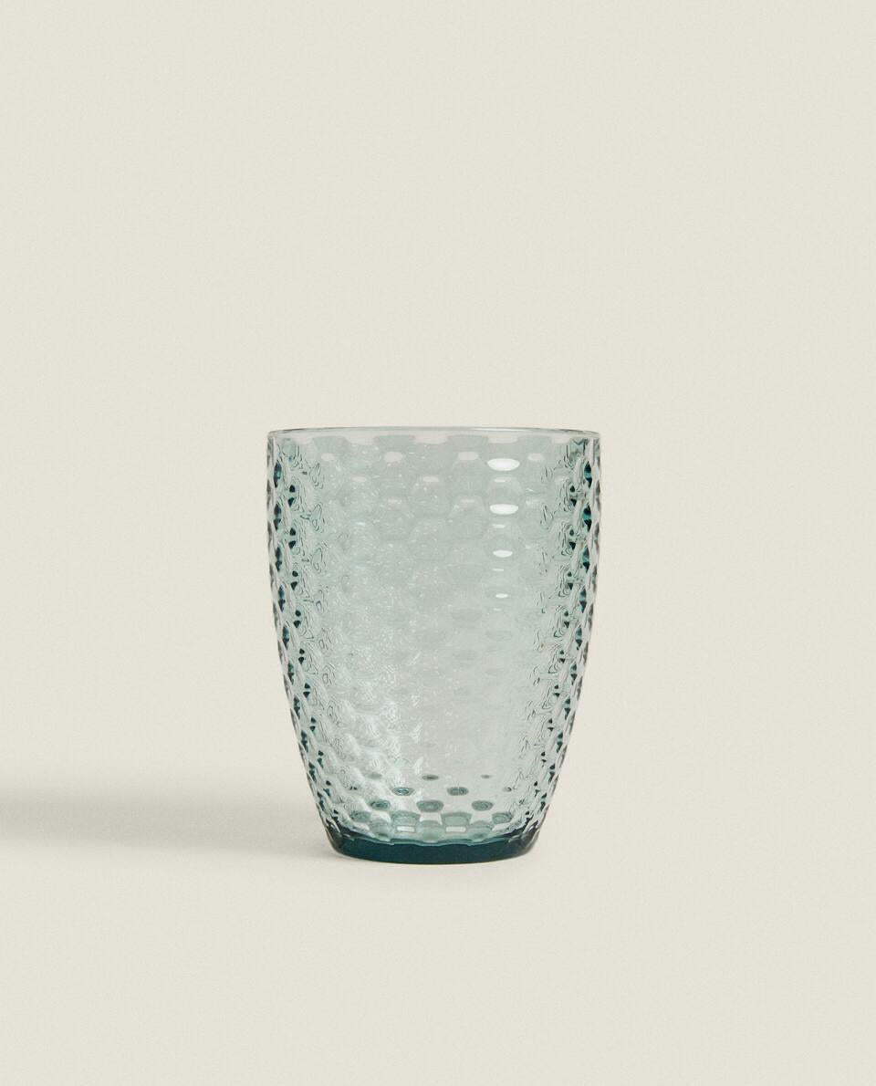 VASO CON DISEÑO DE PANAL EN RELIEVE 