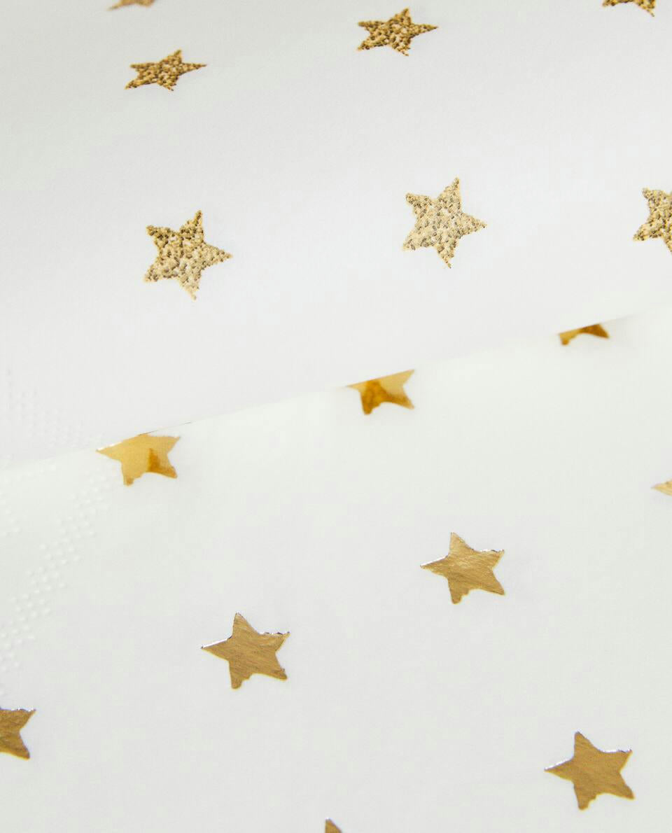 SERVILLETAS DE PAPEL CON ESTRELLAS DE NAVIDAD (PAQUETE DE 20) 