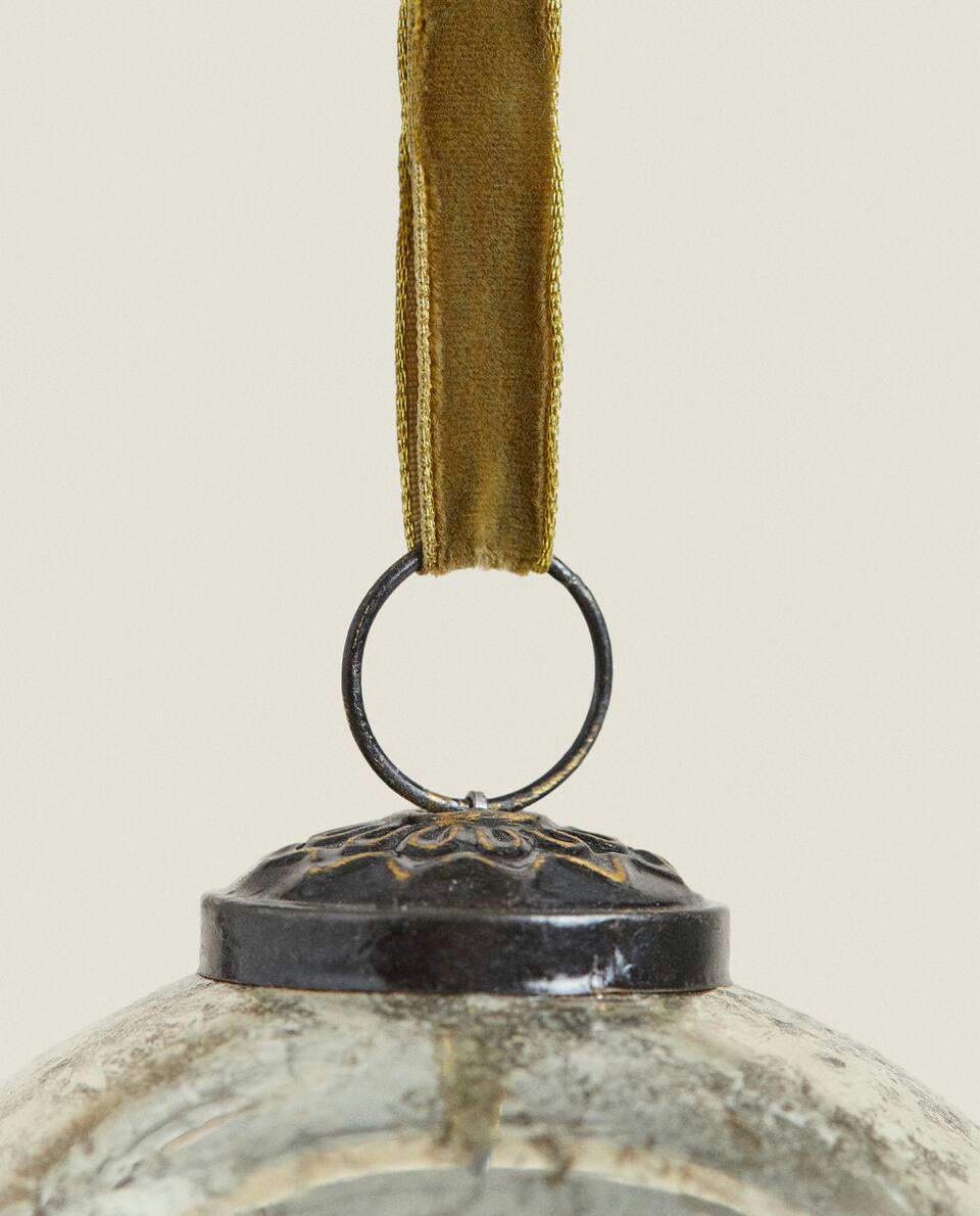 DECORAZIONE A PALLA DI NATALE IN VETRO MERCURIZZATO 