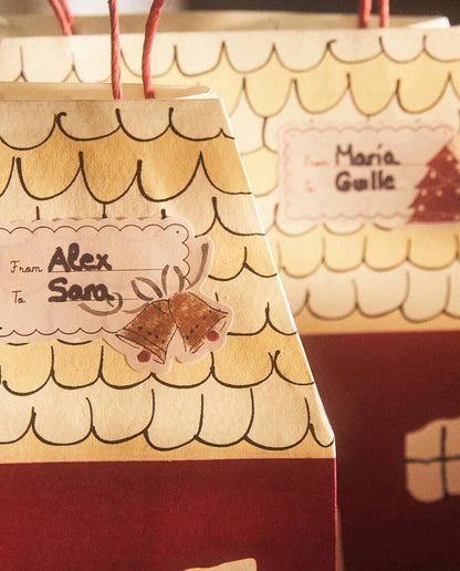 CONFEZIONE DI ETICHETTE REGALO DI NATALE PER BAMBINI (CONFEZIONE DA 24) 