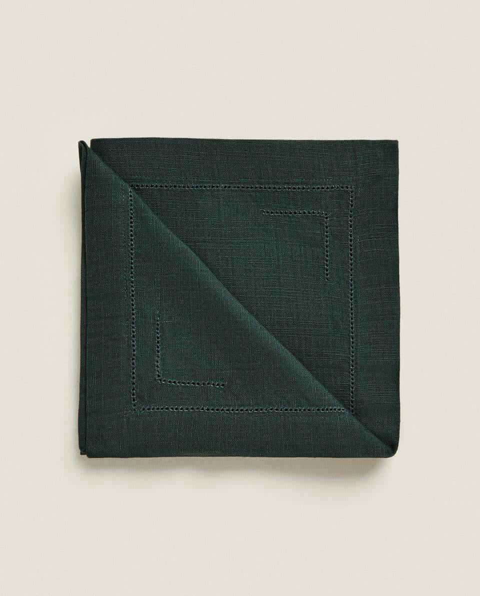 CONFEZIONE DI TOVAGLIOLI NATALIZI CON ORLO A GIORNO (CONFEZIONE DA 2) 