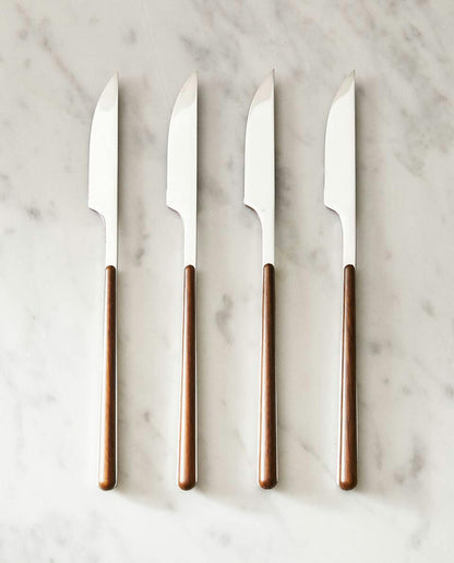 DETTAGLIO SCATOLA 4 COLTELLI CON MANICO TONDO 