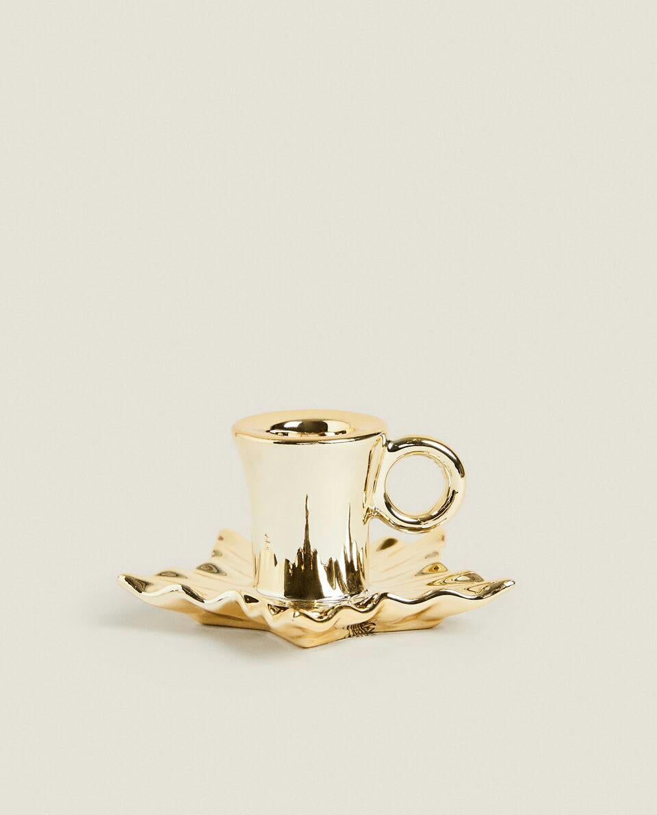 PORTACANDELE A FOGLIA DI NATALE CON BORDO 