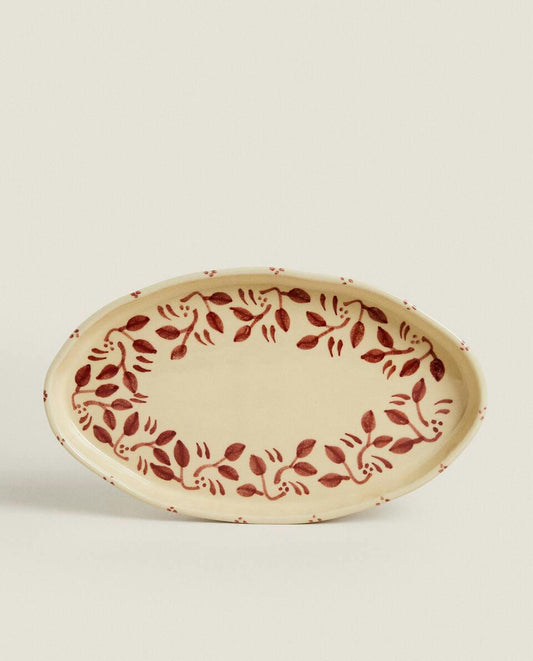 PAINTED CERAMIC CHRISTMAS TRAY