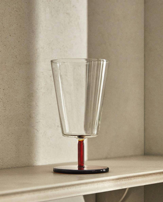 VETRO BOROSILICATO CON STELO COLORATO 