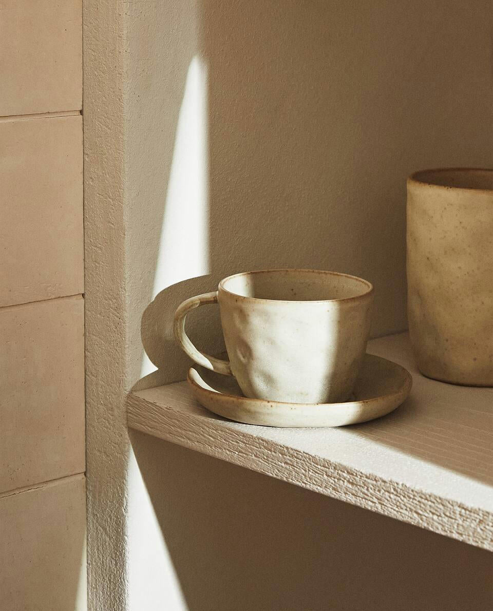 JUEGO DE DESAYUNO DE GRES TEXTURIZADO 