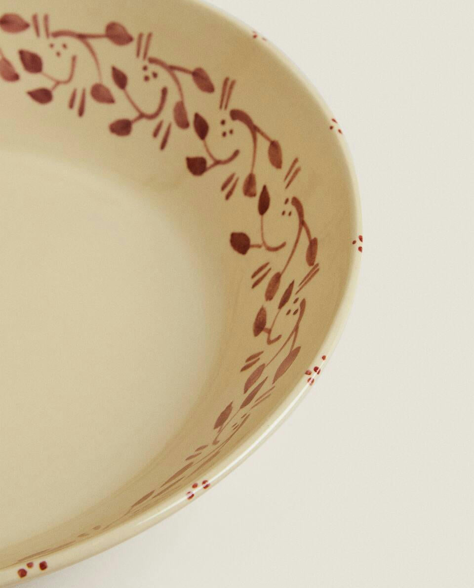 CUENCO NAVIDEÑO DE CERÁMICA PINTADA 