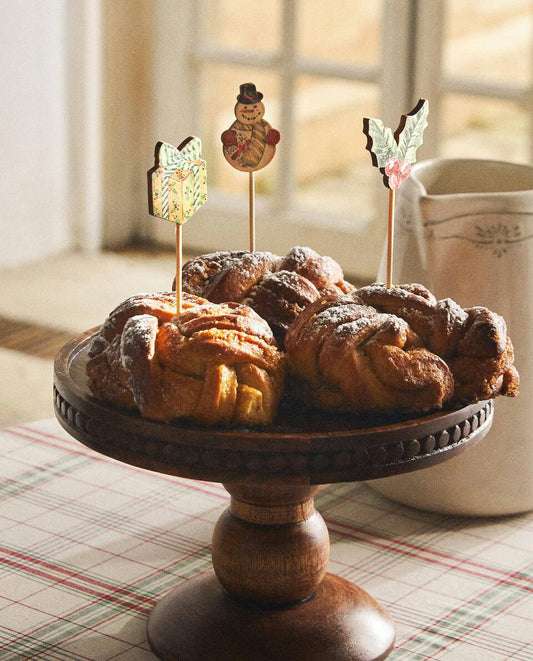 CONFEZIONE DI STUZZICHINI DA COCKTAIL A FORMA DI FIGURE NATALIZIE (CONFEZIONE DA 24) 