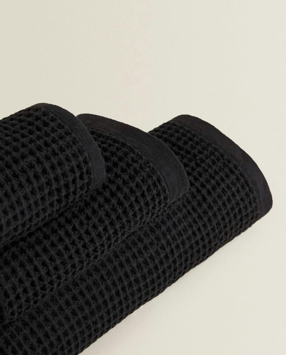 ASCIUGAMANO IN COTONE A MAGLIA A NIDO D'APE 