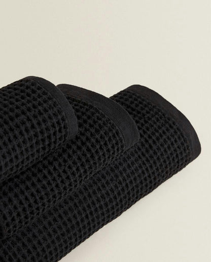 ASCIUGAMANO IN COTONE A MAGLIA A NIDO D'APE 