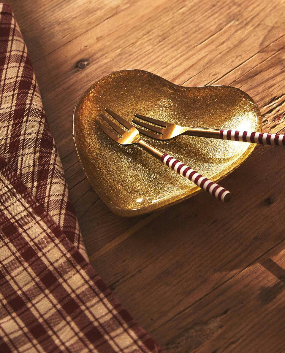 CIOTOLA DI VETRO A FORMA DI CUORE DI NATALE 