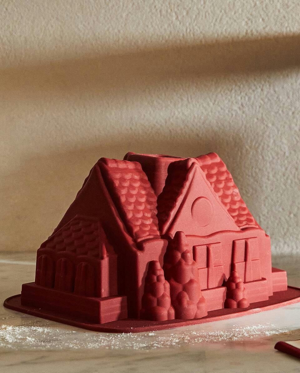 STAMPO DA FORNO IN SILICONE A FORMA DI CASA DI NATALE 