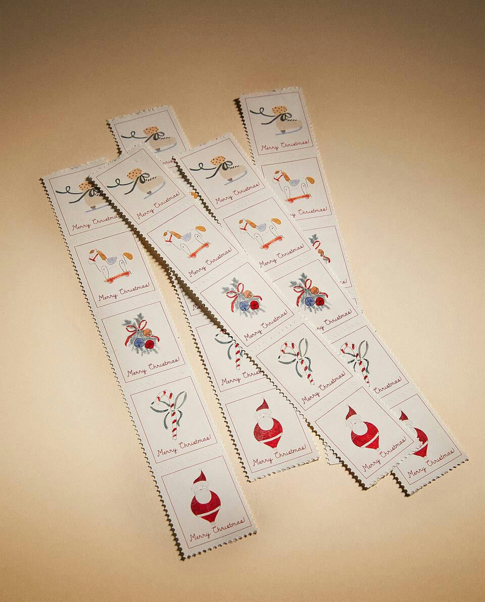 CONFEZIONE DI TIMBRI ADESIVI NATALIZI PER BAMBINI (CONFEZIONE DA 25) 