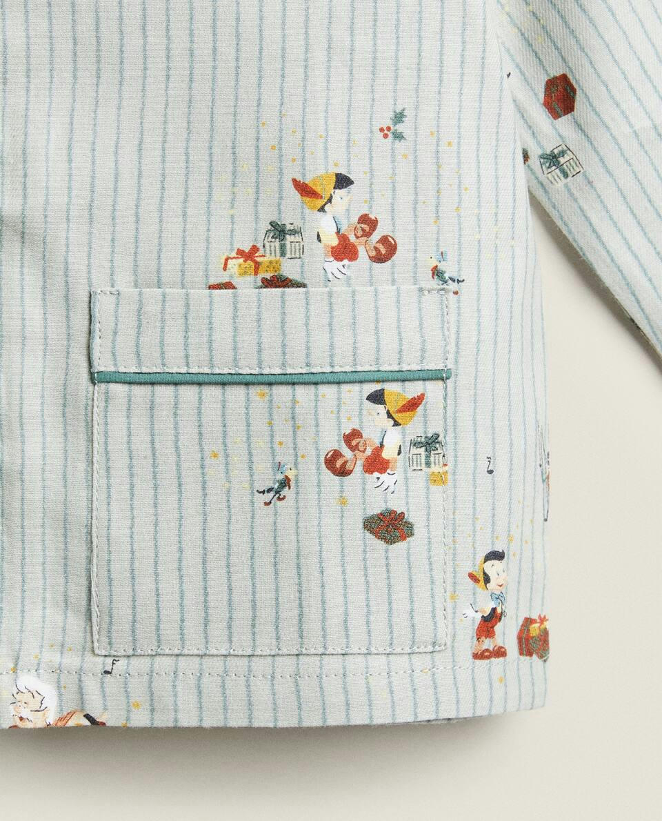 Pigiama natalizio per bambini in flanella con scritta PINOCCHIO Disney 