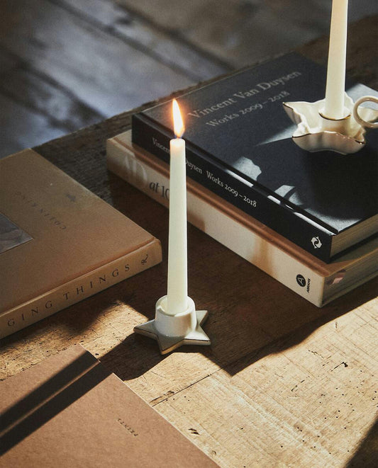 CANDELABRO PEQUEÑO DE NAVIDAD CON ESTRELLA Y BORDE