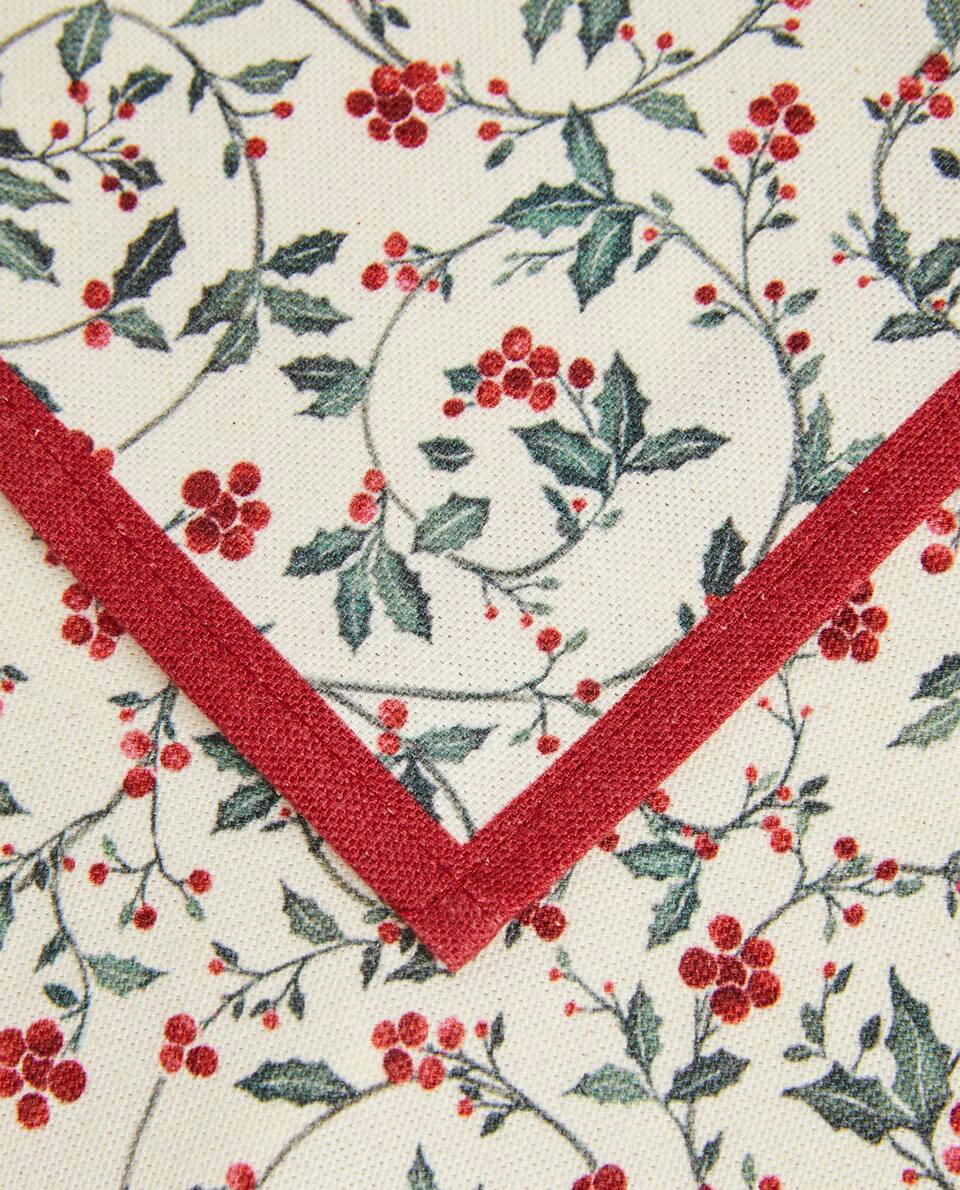 PAQUETE DE SERVILLETAS DE ALGODÓN CON FORMA DE VIÑEDA NAVIDEÑA (PAQUETE DE 2) 