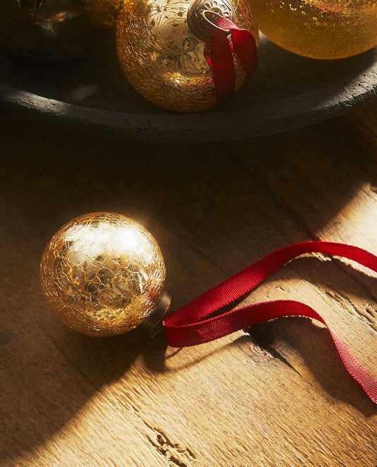 DECORACIÓN DE ARO NAVIDEÑO DE VIDRIO MERCURIZADO 