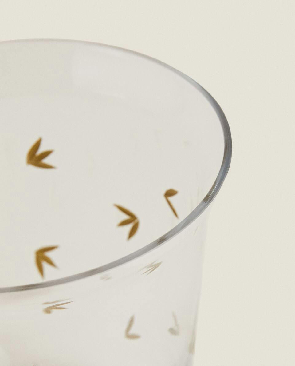 BICCHIERE ALTO CON FOGLIA DI NATALE 