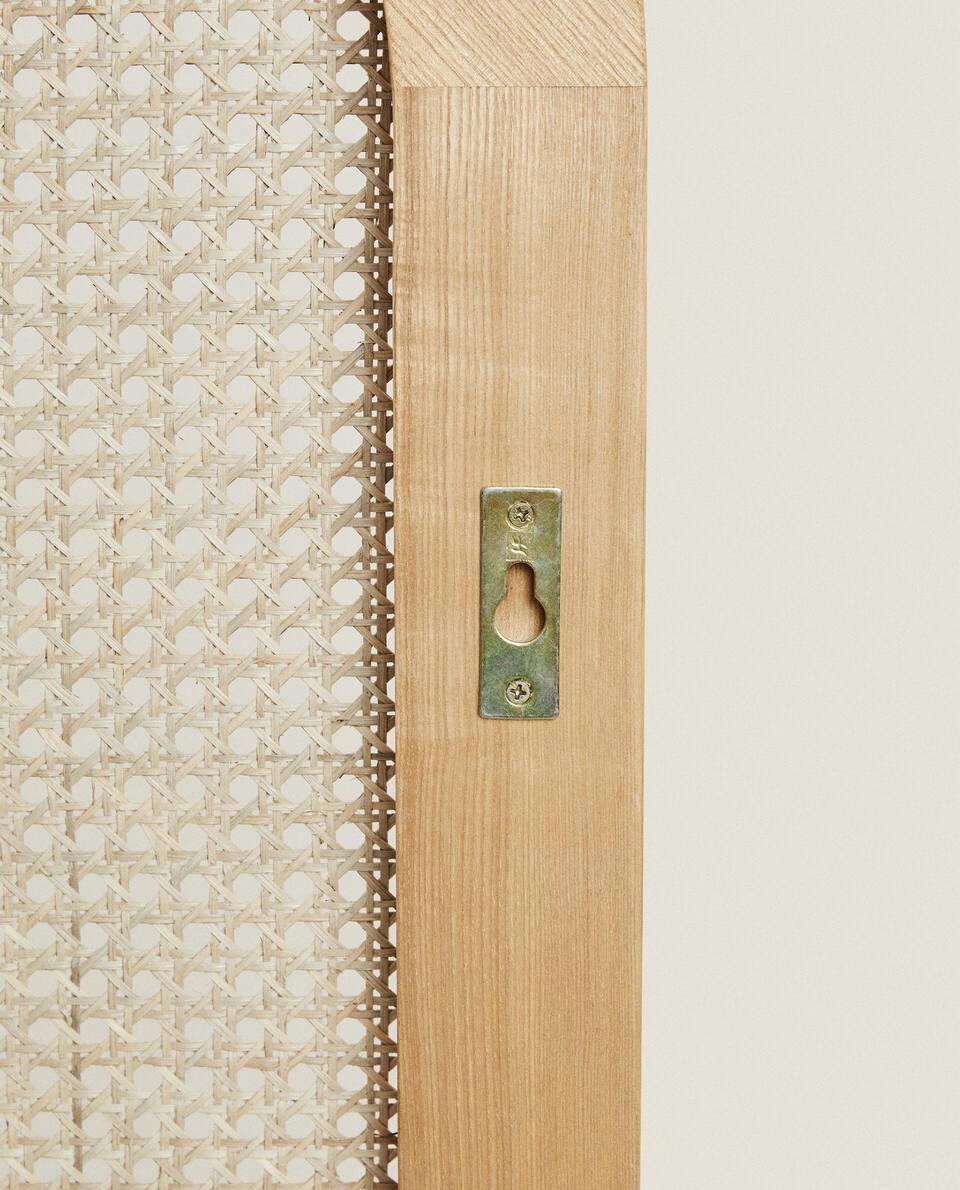 TESTIERA IN FRASSINO E RATTAN 