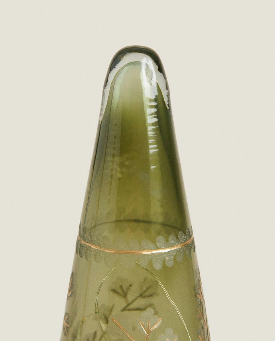 DECORACIÓN DE ÁRBOL DE NAVIDAD CON LUZ LED DE VIDRIO 