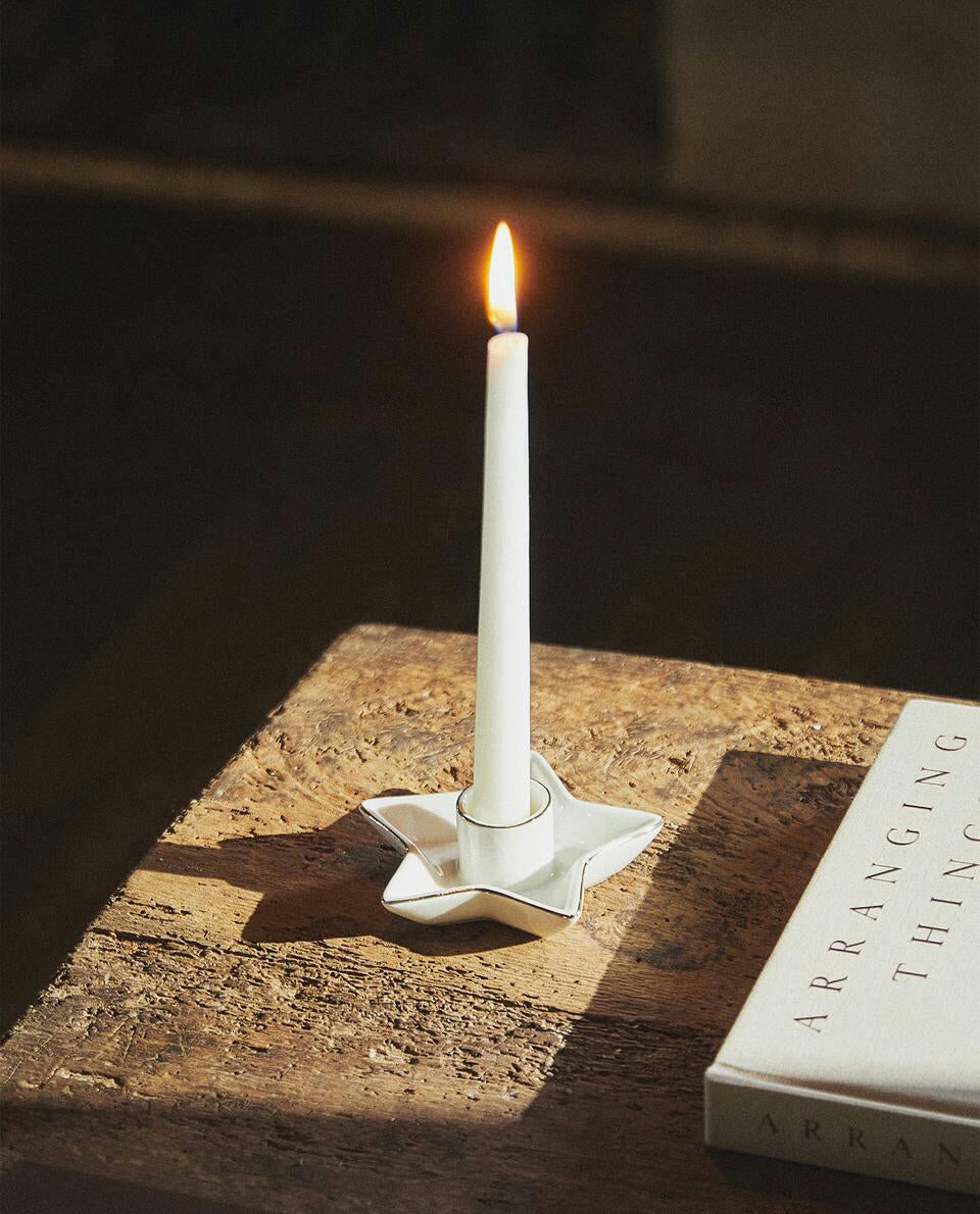 MEDIUM CHRISTMAS STAR CANDLESTICK WITH RIM
