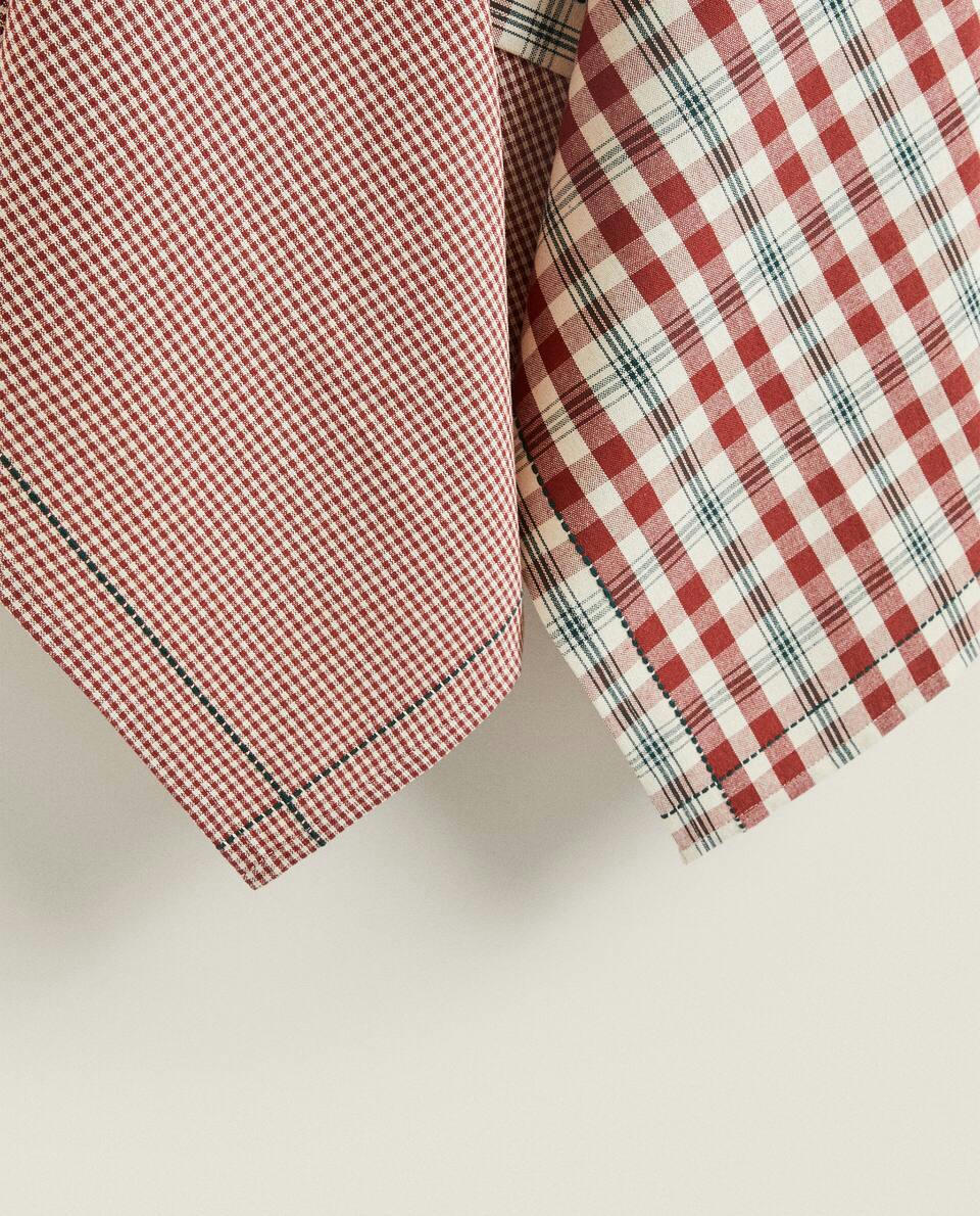 Strofinacci in cotone a quadri (confezione da 2) 