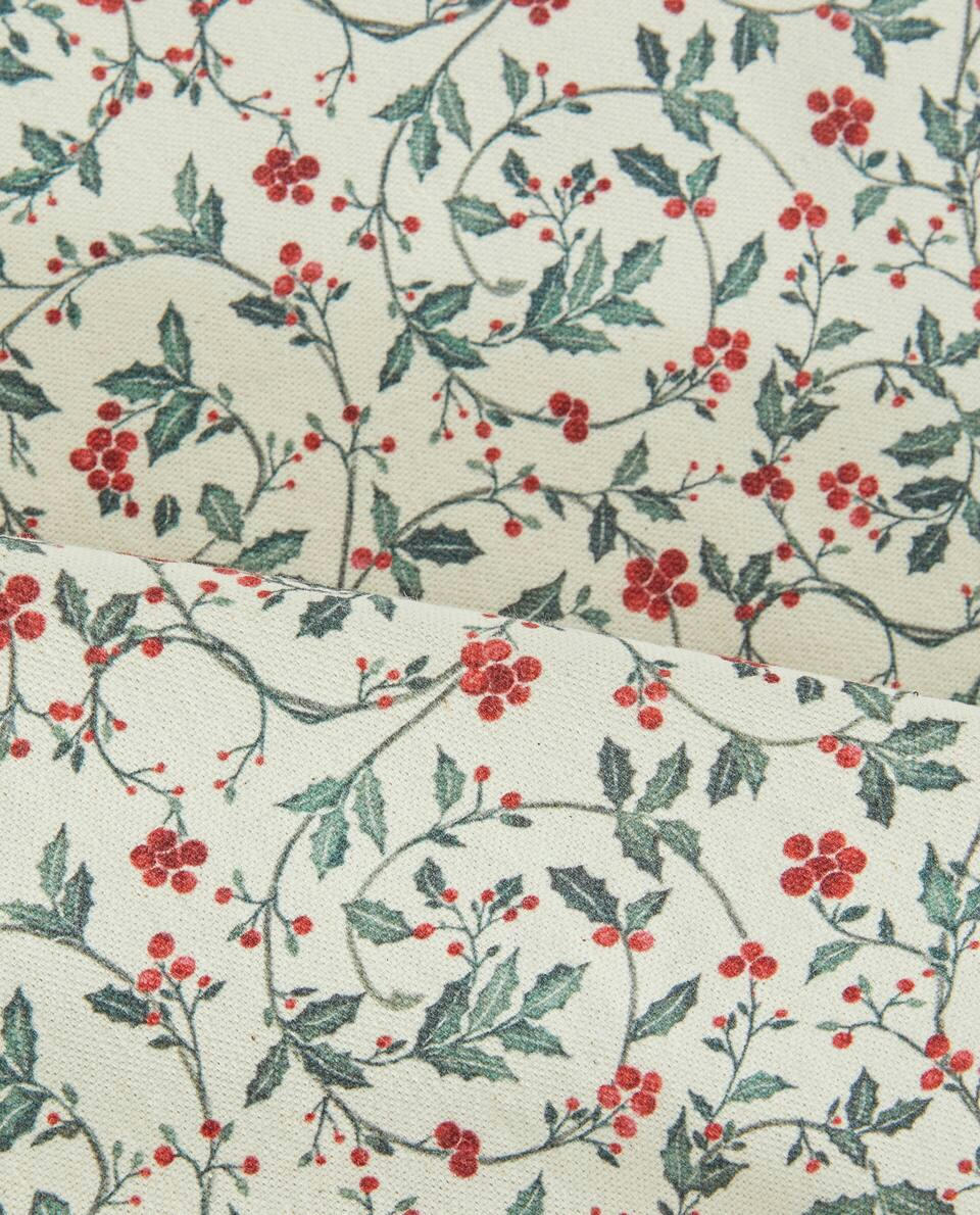 MANTEL DE ALGODÓN CON VID NAVIDEÑA 