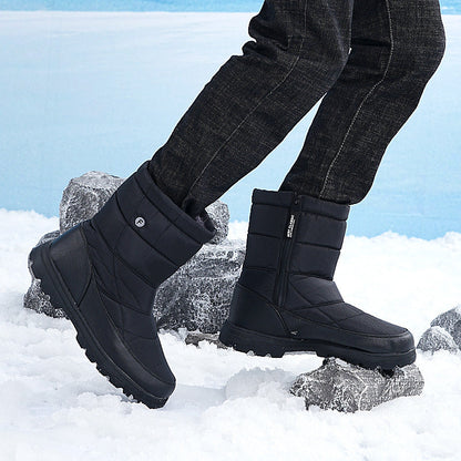 (Limited Time 70% Discount Event) Men's 2024 Winter New Style WarmWaterproof Non-Slip Puncture-Resistant One-Step Snow Boots Orthopedic Ankle Support Wide Toe Arch Support Hiking Boots